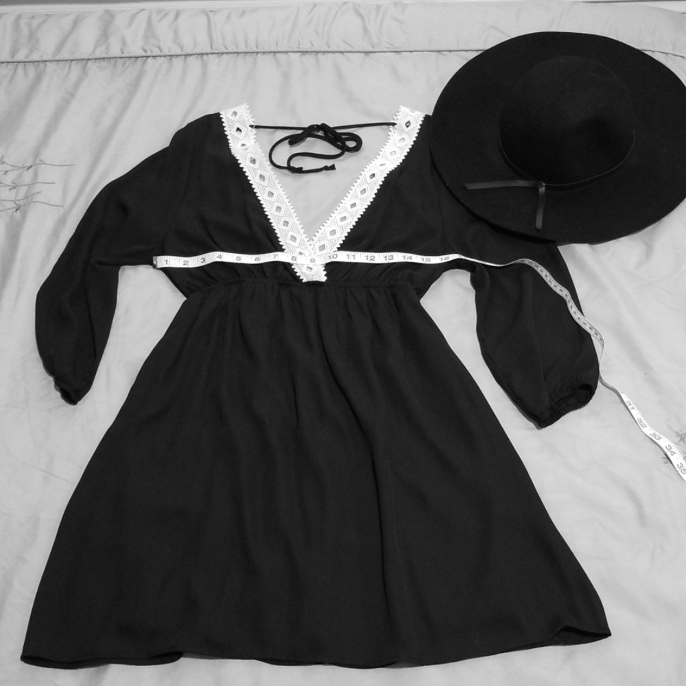 Club La Black Lace Backless coverup/ dress